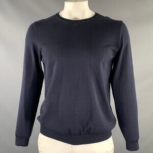 HUGO BOSS Size XL Navy Knitted Wool Crew-Neck Pullover